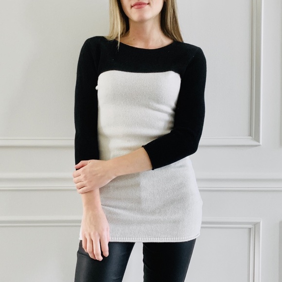 Forever 21 Sweaters - {Forever 21} Long Black & White Knit Sweater
